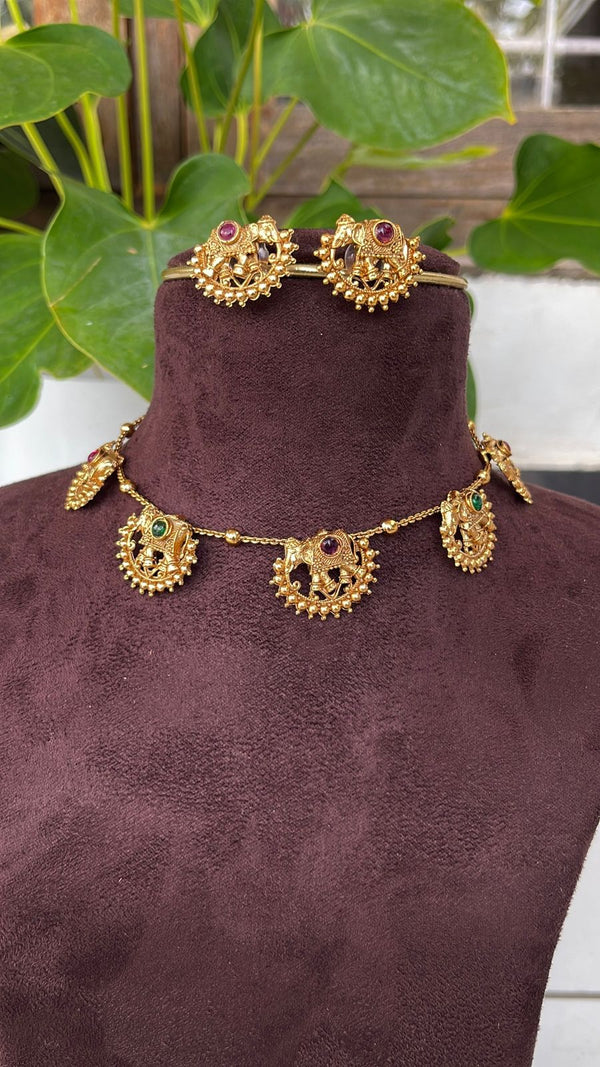 Multi Stone Elephant Chocker