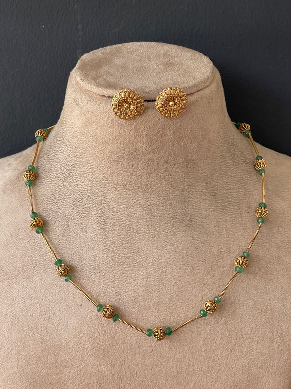 Green And Gold Beads Chain