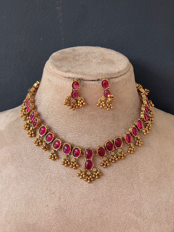 Ruby Kemp Gold Beeds Necklace