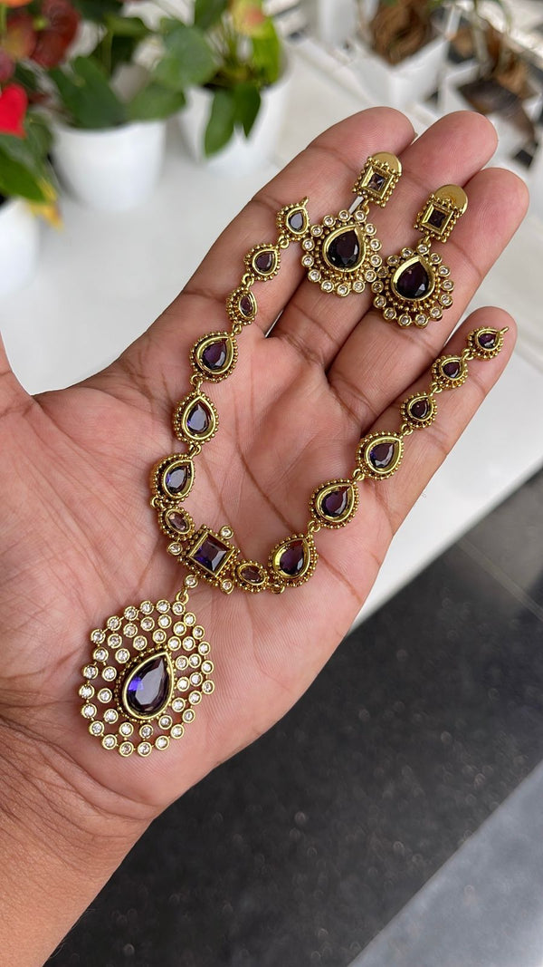 Midnight Blue Jyotika Inspired Necklace