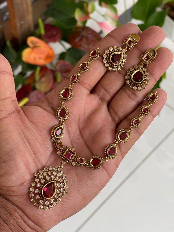Ruby Jyothika Inspired Necklace