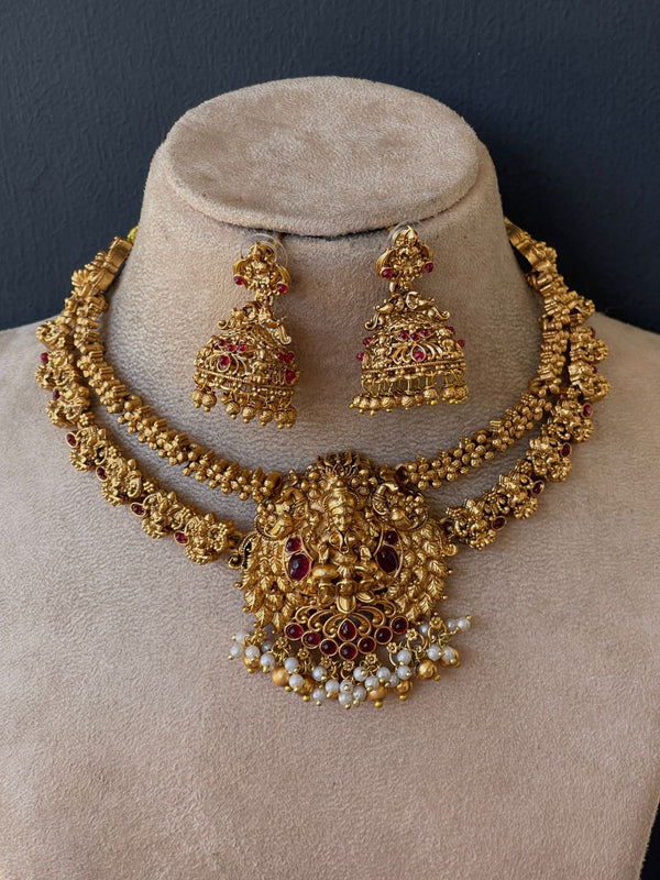 Ruby Gold Goddess Necklace