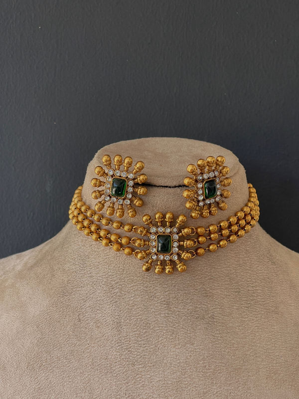 Emerald Gold 3 Layer Chocker