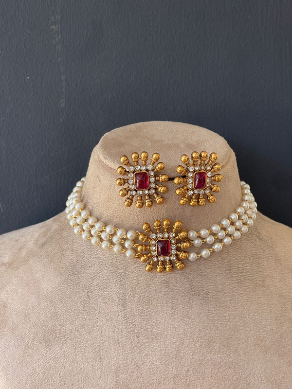 Ruby Pearl 3 Layer Chocker