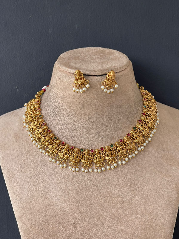 Premium Gold Goddess Pearl Necklace