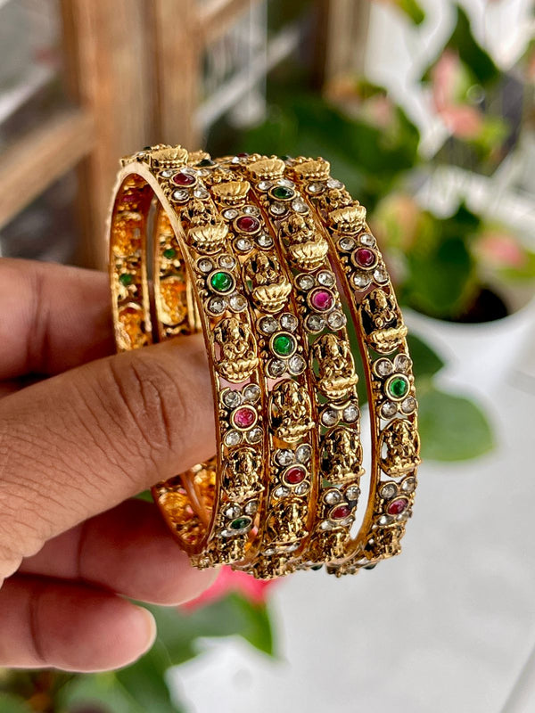 Antique Multi Stone Goddess Bangle (Size 2.6)