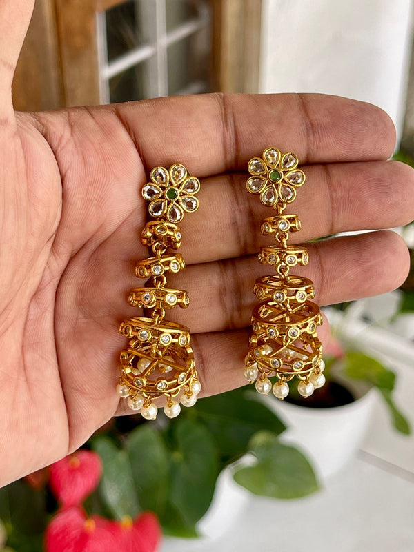 Diamond And Emerald Spiral Earring